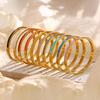 Armband mit Schnalle aus Edelstahl, Farbe Drip Emaille & Goldrand