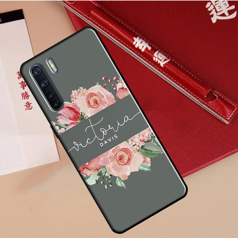 Shinee Hearts Custom Name Initials For OPPO A53 A31 A5 A9 A15 A16 A17 A57S A77 A76 A96 A94 A74 A54 A52 A72 A91 A93 Case Cover
