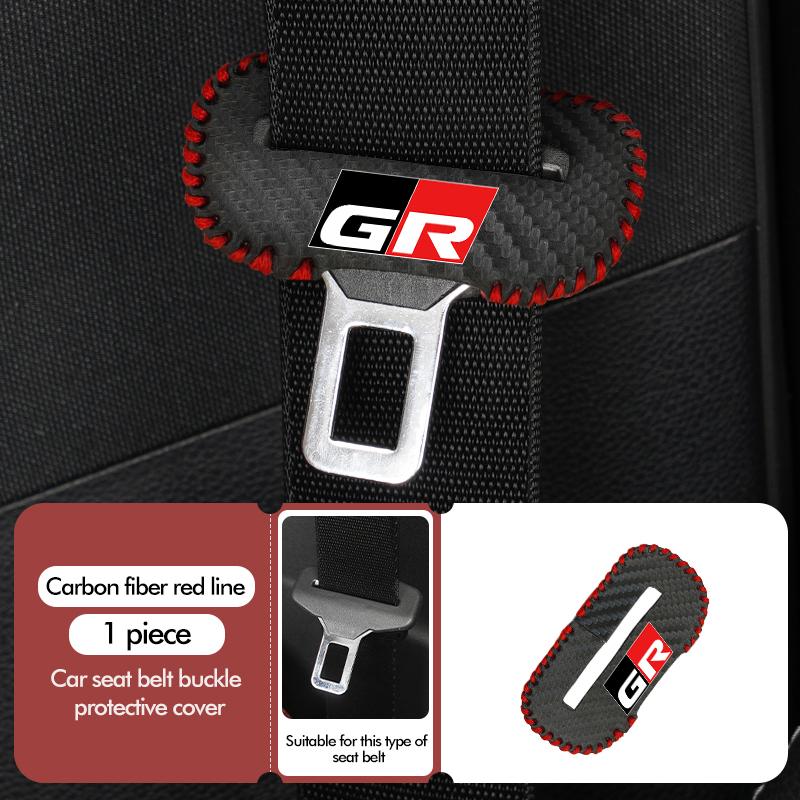 MZD1  For Toyota Car Seat Belt Buckle Plug Leather Car Seat Belt Clip Protective Covers Crown GR Corolla YARIS Auris C-HR Hilux Vios