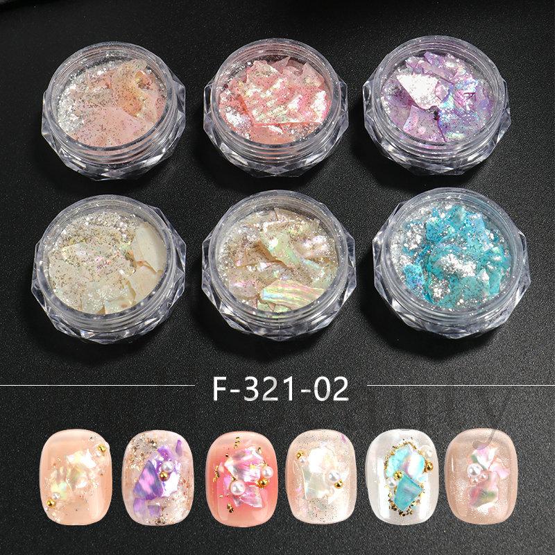 1 SET Neue Nail Art Pailletten, Symphonie Highlight Rosa Perlmutt Bohai Bucht Scheiben Unregelmäßige Muschelschalen Scheiben Nagel Schmuck