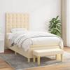 Maison Exclusive - Bed Slat Base and Mattress Cream 90x190 Cm Fabric