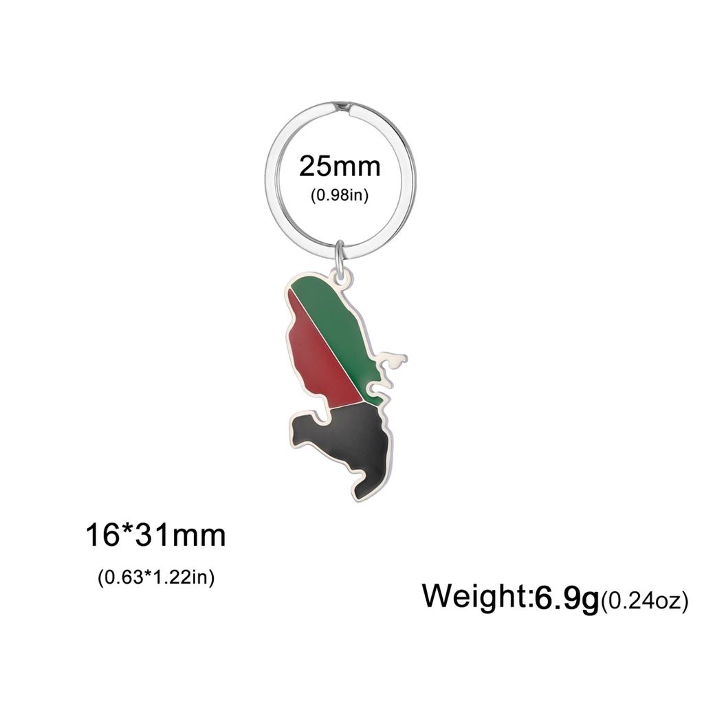 EUEAVAN Drip Oil Martinique Map Flag Keychain Stainless Steel Hollow Classic France Keyring for Men Women Jewelry Accessory Gift