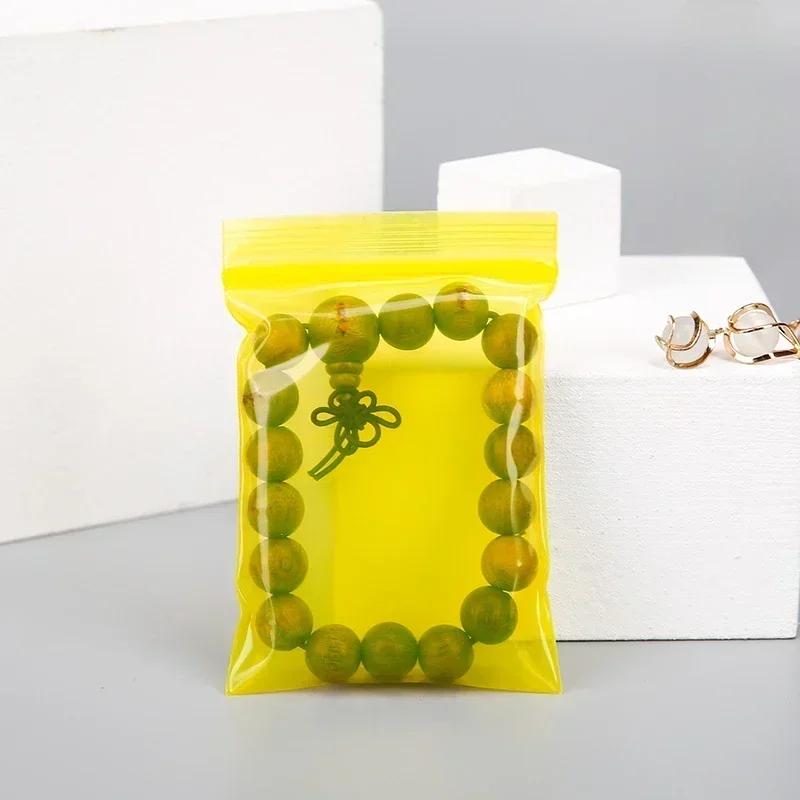500pcs Colour Trumpet Self Sealing Bag Mini Transparent Thick Jewelry Packaging Bags Plastic Packing Storage Zipper Sealing Bag