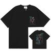 Men Women Streetwear Short Sleeve T-Shirt With Geometric Letter Print Loose Fit Cotton Tee Casual
