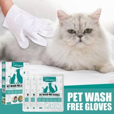 2 pezzi/set guanti per la pulizia degli animali domestici, senza lavaggio, massaggio, pulizia del corpo, leggeri, superficie liscia, rinfrescante, odore