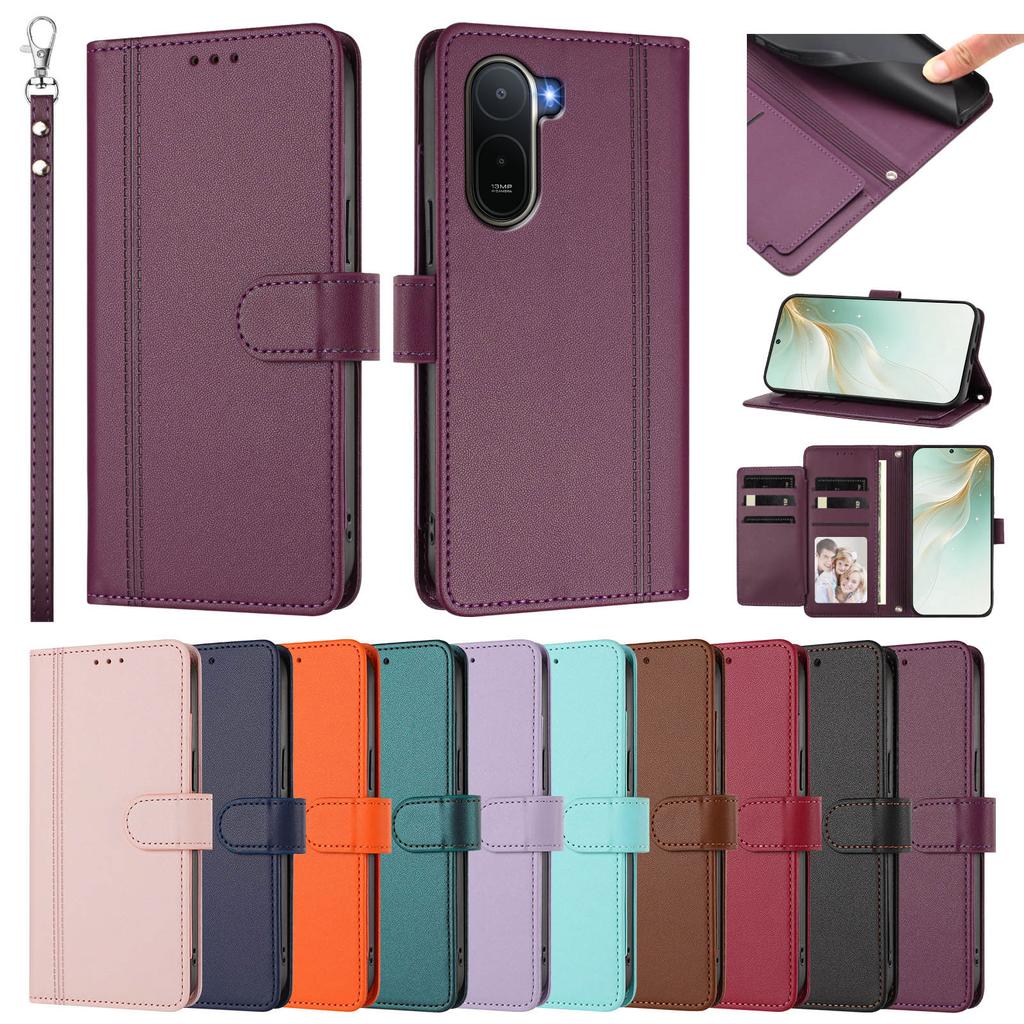 PU Leather Phone Case For Coque Redmi A7 Pro A5 A4 A3 Pro A3X A2 A1 Plus Wrist Rope Lanyard Card Slots Wallet Holder Cover Funda