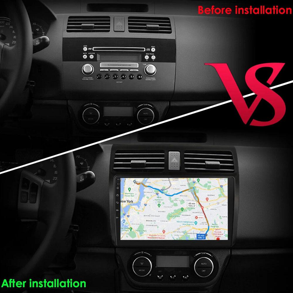 Android 15 Car Navigation Split Screen 10 Inches For 2005-2010 Suzuki Swift Fit for CarPlay Player DSP FM/RD 2+64G+AHD WiFi