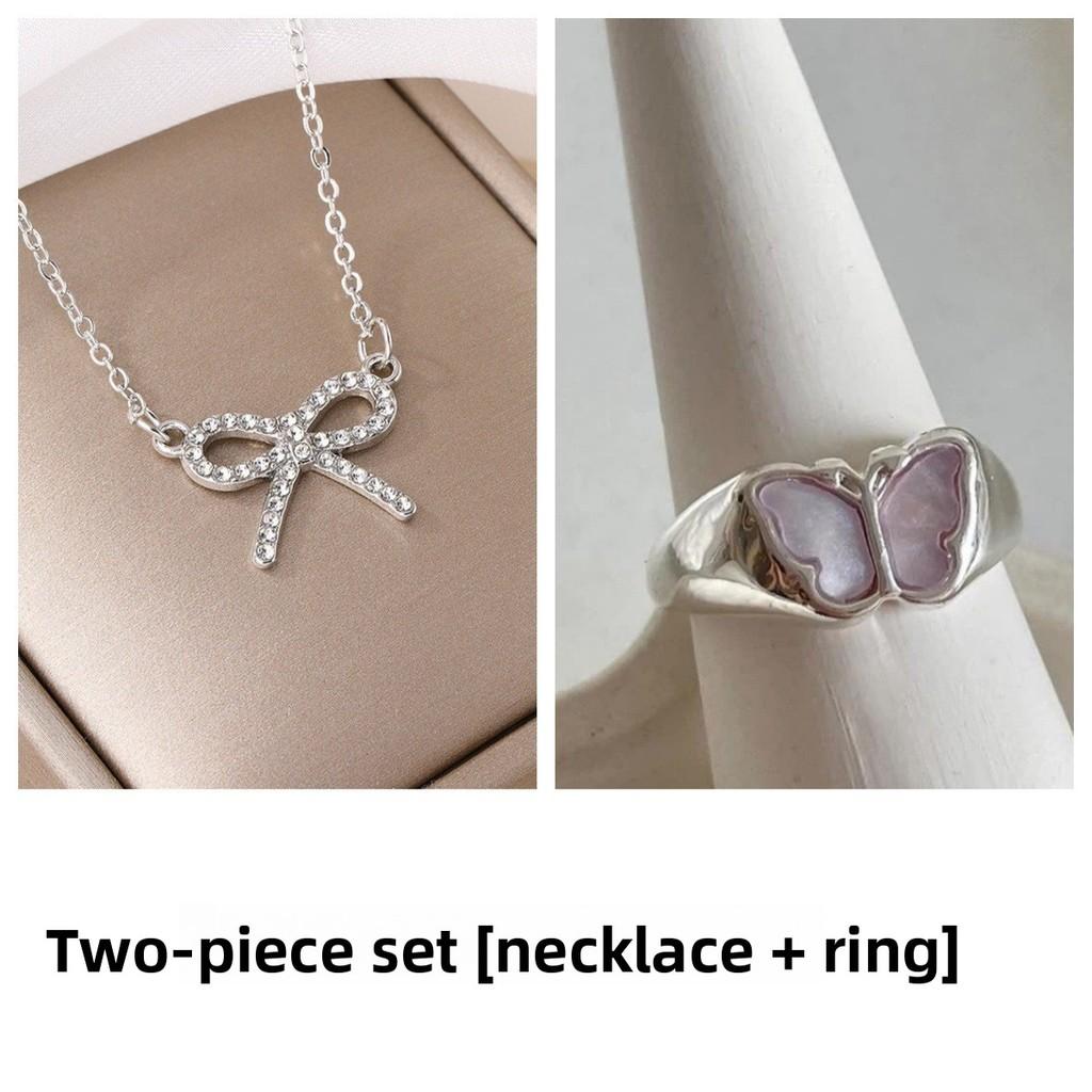

Bowknot Necklace For Women With Zinc Alloy Chain Summer Fashion Accessory