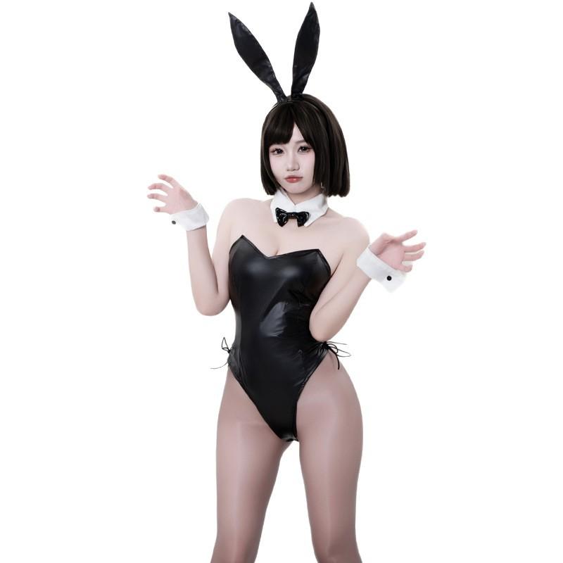 Sexy lingerie one-piece cosplay bunny uniform seduction patent leather bunny suit sexy female game
