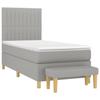 3137277 vidaXL Lit à sommier tapissier et matelas Gris clair 90x190 cm Tissu