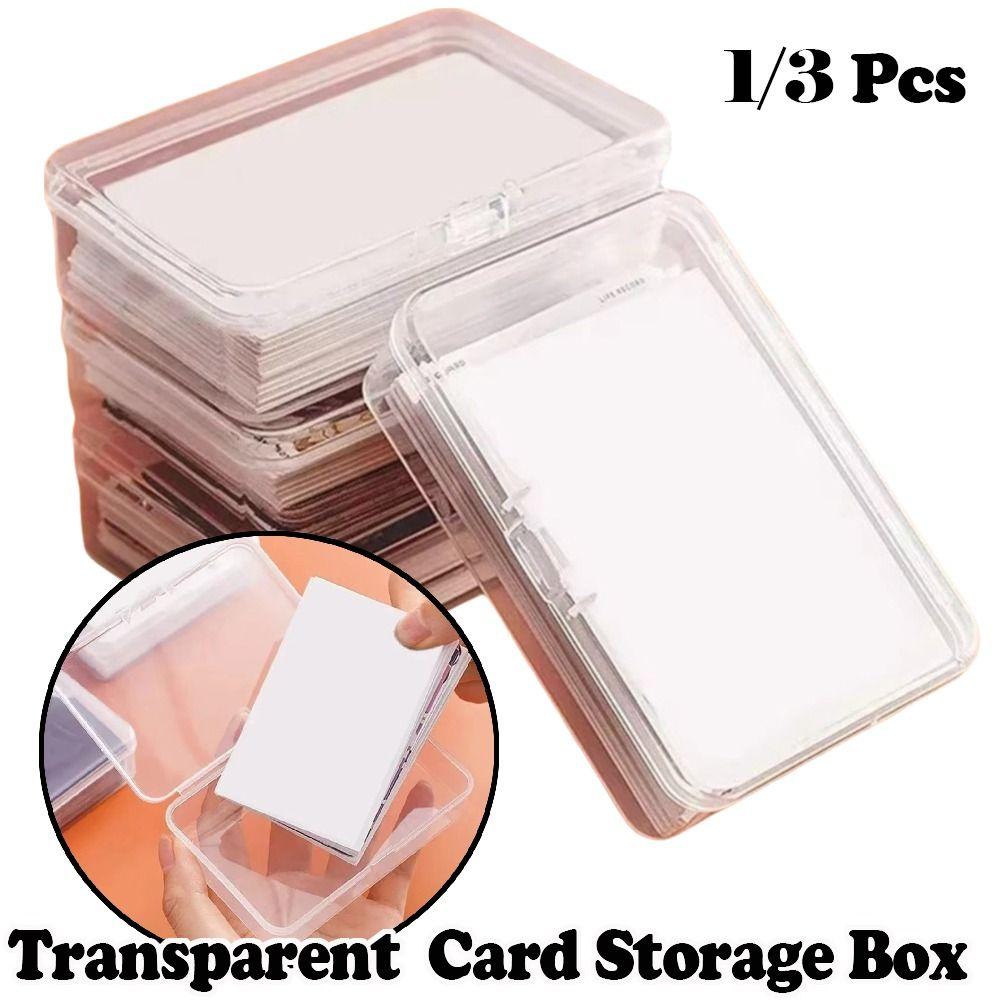 Durable Large Capacity Card Storage Box with Lid Multifunctional Transparent Plastic Box Dustproof Cards Storage Container