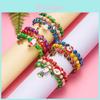 Weihnachtsbaum Weihnachtsmann Schneemann Perlenarmband Set Für Feiertagsgeschenke