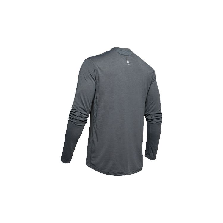 Under Armour Mesh Panel Running Long-Sleeve T-Shirt Men Tops Grey 1326584-012