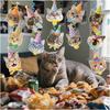 Set of 12 Kitten Swirls Ornament Ceiling Decoration Hanging Ornament for Animal Birthday Home Party Decoration