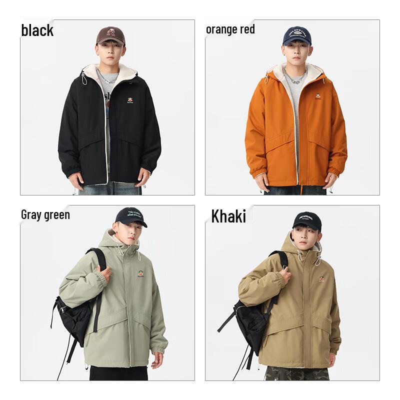 Paul Frank Men's Reversible Fleece-Lined Hooded Padded Jacket