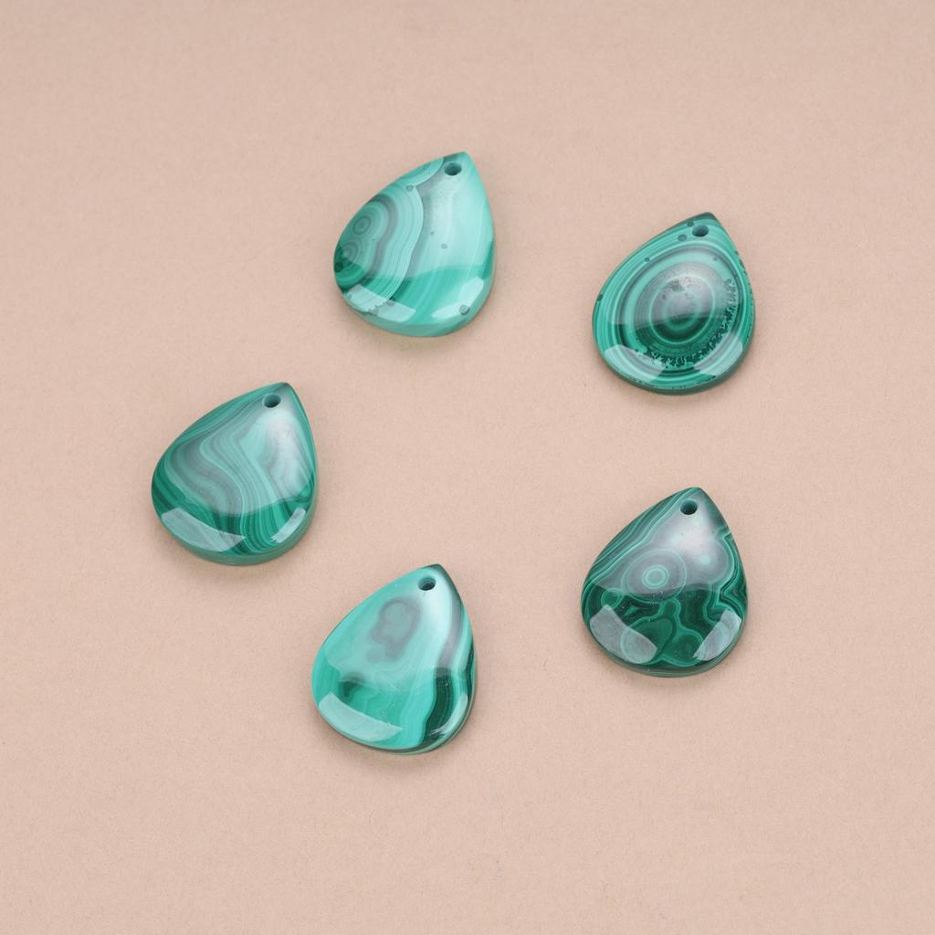 Malachite Teardrop Purification Amulet Leather Necklace for Women [KOAI]