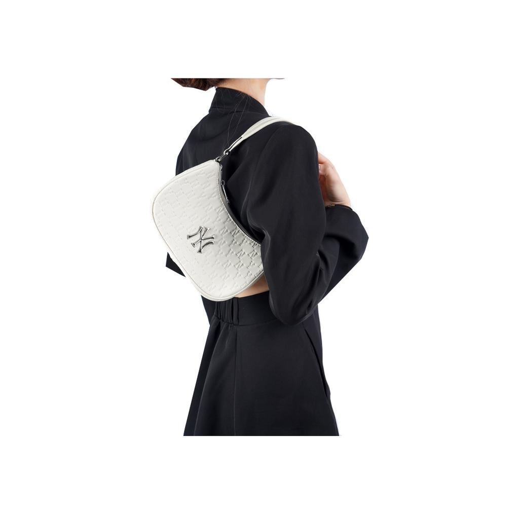 New MLB Embo Monogram New York Yankees Hobo Bag White 3ABQS022N-50CRS