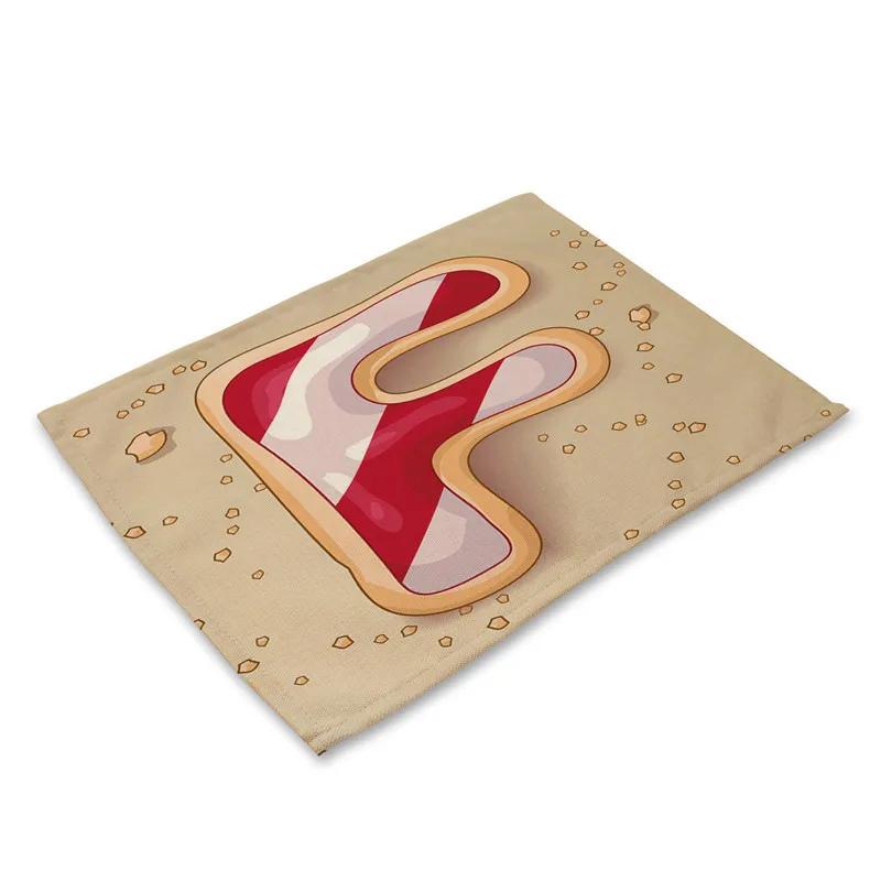 

Letter Pattern Kitchen Placemat Dining Table Mats Tea Coaster Linen Pads Bowl Cup Mats 45*30cm Home Party Banquet Decor 2pcs 30x45cm