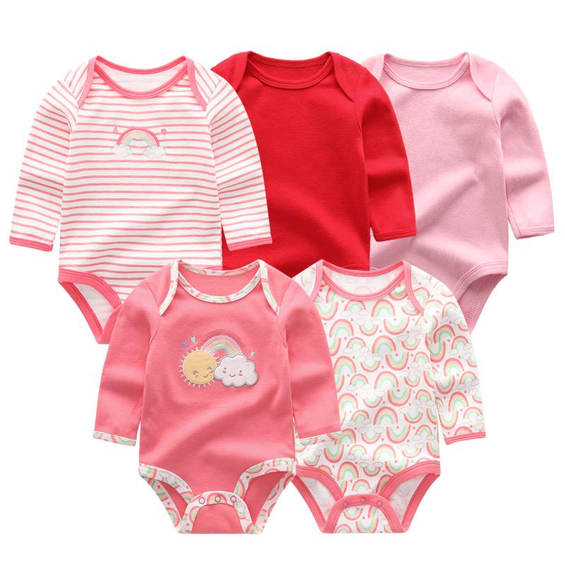 KIDDIEZOOM 5 Stück Baby Jungen Body Langarm Baumwolle Baby Junge Mädchen Kleidung Neugeborene Onesies Infantil Kleidung