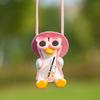 Gypsum Cool White Swing Duck with Sunglasses Automoblie Decor Car Rearview Mirror Ornaments Creative Duck Auto Decoration