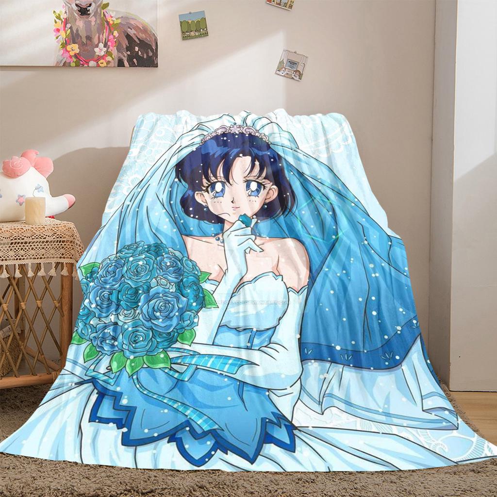 Japanese anime cute cartoon theme Sailor Moon Tsukino Usagi blanket suitable for home beds, sofa covers, office nap, outdoor warm blankets O9