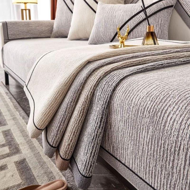 Light Luxury Sofa Seat Cushion Living Room Sofa Towel Backrest Armrest Protect Slipcover Chenier Sofa Cover All Season Use Anti Slip Couch Pad
