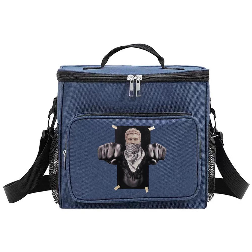 Student Storage Boxes Cooler Shoulder Lunch Bags Thermal Organizer Handbag Outdoor Camping Portable LunchBox Sculpture Printing
