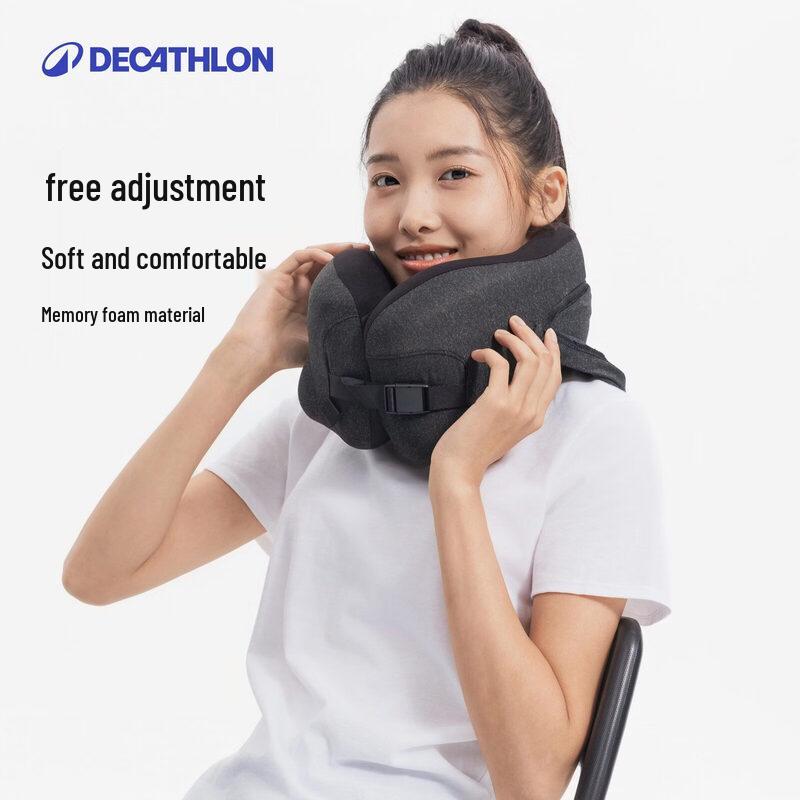 Decathlon Hooded Memory Foam Travel Neck Pillow One Size