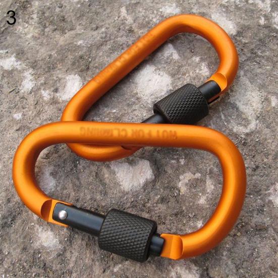 Aluminum Alloy Carabiner D-Ring Shape Key Chain Clip Hook Camping Outdoor Buckle