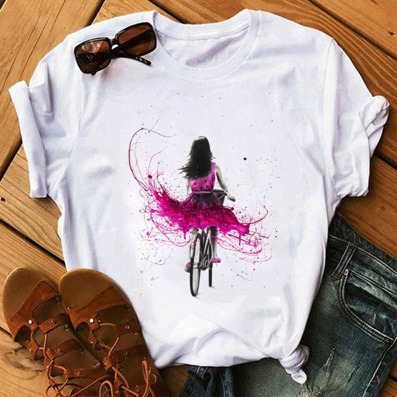 Fashionable Urban Girl Fashionable Casual Womens Roundneck Shortsleeved Tshirt Womens Tshirt Women Clothing Harajuku