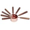 8Pcs Rose Gold Stainless Steel Measuring Spoon Set with Wood Handles Kitchen Baking Accessory