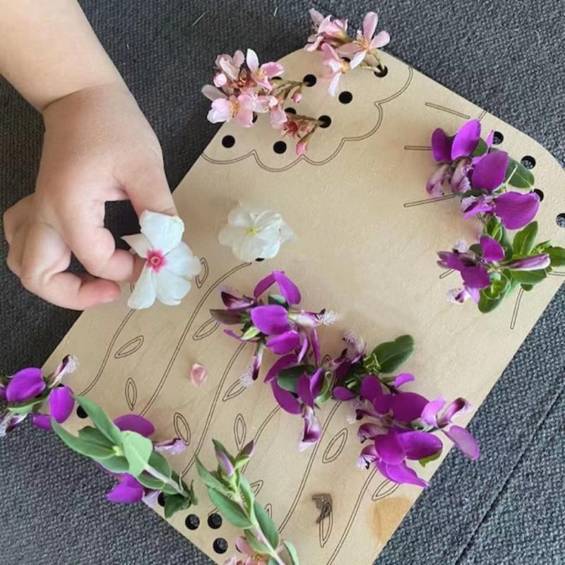 Flower Leaf Collector Board Handcrafts Wood Flower Arrangement Support Table Display for Indoor Use Valentines Gift