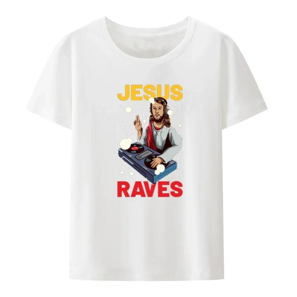 Hochwertiges Kurzarm-Oberteil Nicht Heute Satan Jesus vs. Satan im O-Ausschnitt T-Shirt Mann/Frau Kurzarm-Tees Shirt 2024 Neu