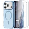 Case + 2 Tempered Glasses for iPhone 18 Pro, Protection with Magnetic Ring - Translucent Blue