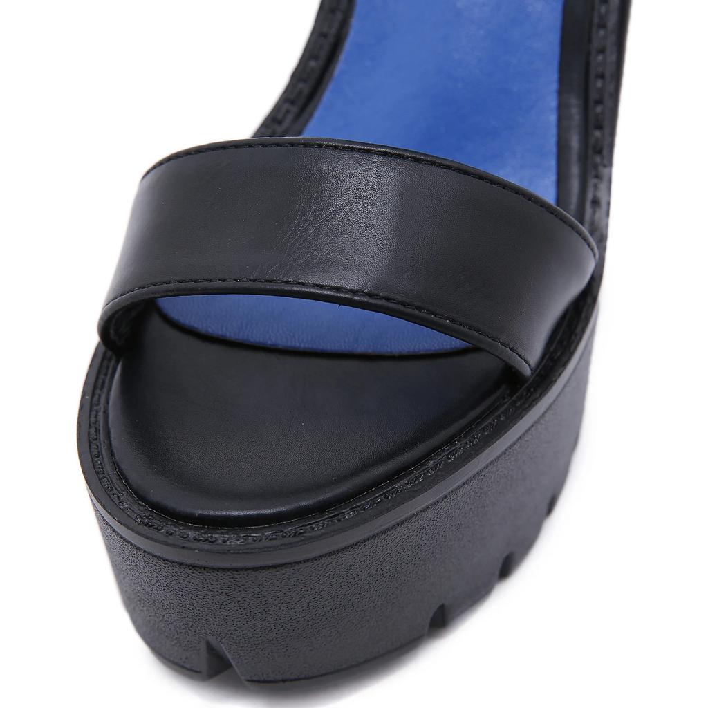 2025 New Summer Shoes Women White Open Toe Button Belt Thick Heel Wedges Platform Shoes Fashionable Casual Sandals Female