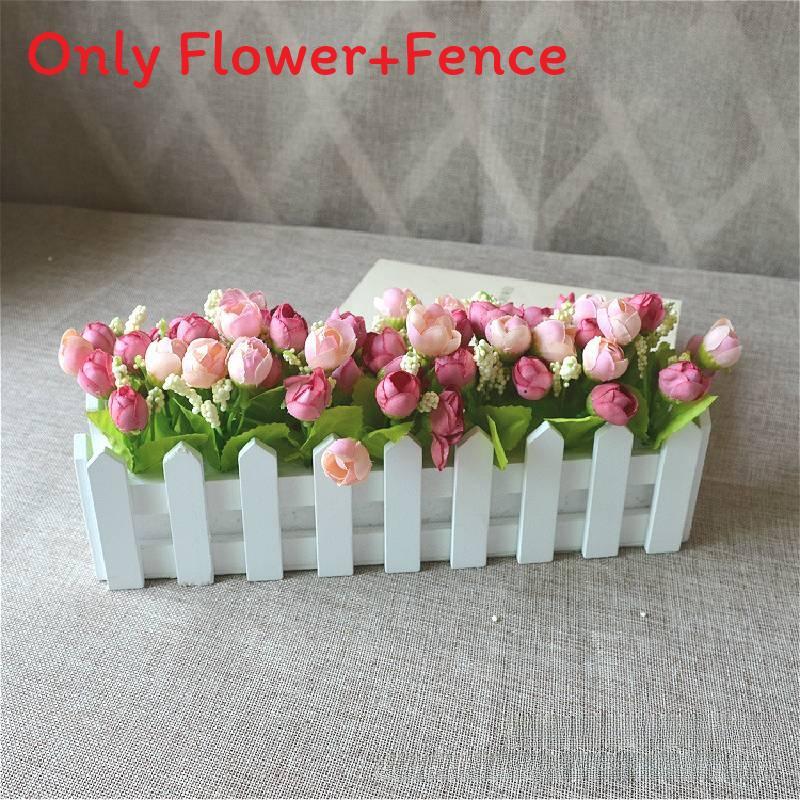Home Living Artificial Plant Set With Wooden Fence For Wedding Decor And Photo Props