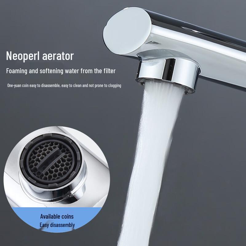 Gunmetal Grey Extended Spout Basin Mixer Faucet