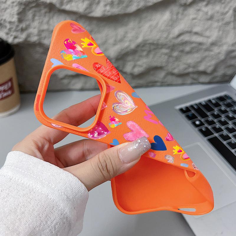Miękkie etui na telefon z nadrukiem serca dla iPhone Air 17 16 15 14 Pro Max 13 12 Pro Max 11 17 16e Odporne na wstrząsy Silikonowe z teksturą skóry