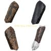 49MD Black PU Leather Arm Guards with Embossed Cuffs Versatile Use for Cosplay Costume Make Up Party
