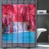 Beautiful Waterfall Bathing Curtain  Bathroom Shower Curtain Waterproof With 12 Hooks Home Deco Free Ship