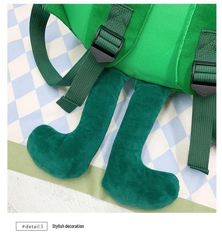 Women's Cute Four-Legged Monster Canvas Backpack - Fashionable, Large Capacity for Travel and School.