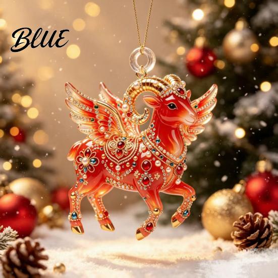 Decorative Hanging Charms Goat Christmas Tree Pendant Durable Acrylic Ornament Not Easy Ornament to Fade for Holiday And Car Decoration Collectibles