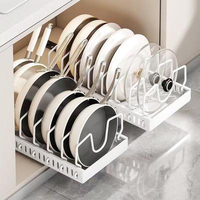 Of 8 Frying Pan Drawer Pot Storage Frying Pan Cutting Lid Drawer Storage [Set 2] Dividers, Rack, Storage, Sideboard, Stand, Pot, Board, Holder,