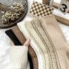 6 Pairs Elegant Women Plush Mid Tube Socks Fashionable Autumn Winter Soft Comfortable Warm Plush Solid Color Casual Socks