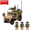 Sluban M38-B1610 M‑ATV-S Véhicule Tout-Terrain Protégé contre les Embuscades Résistant aux Mines Modèle de Voiture Militaire Kit de Briques de Construction Jouet Cadeau pour Enfants