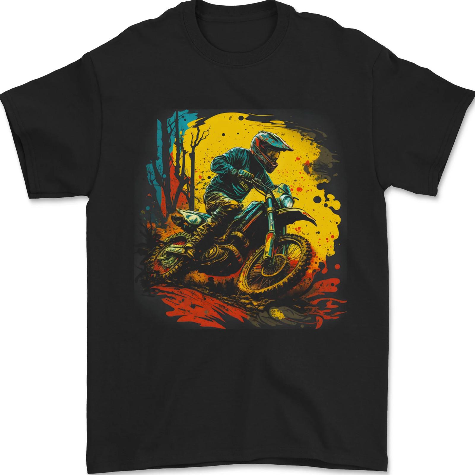 A Motocross Rider MotoX Dirt Bike Scrambler Mens T-Shirt 100% Cotton S разноцветный