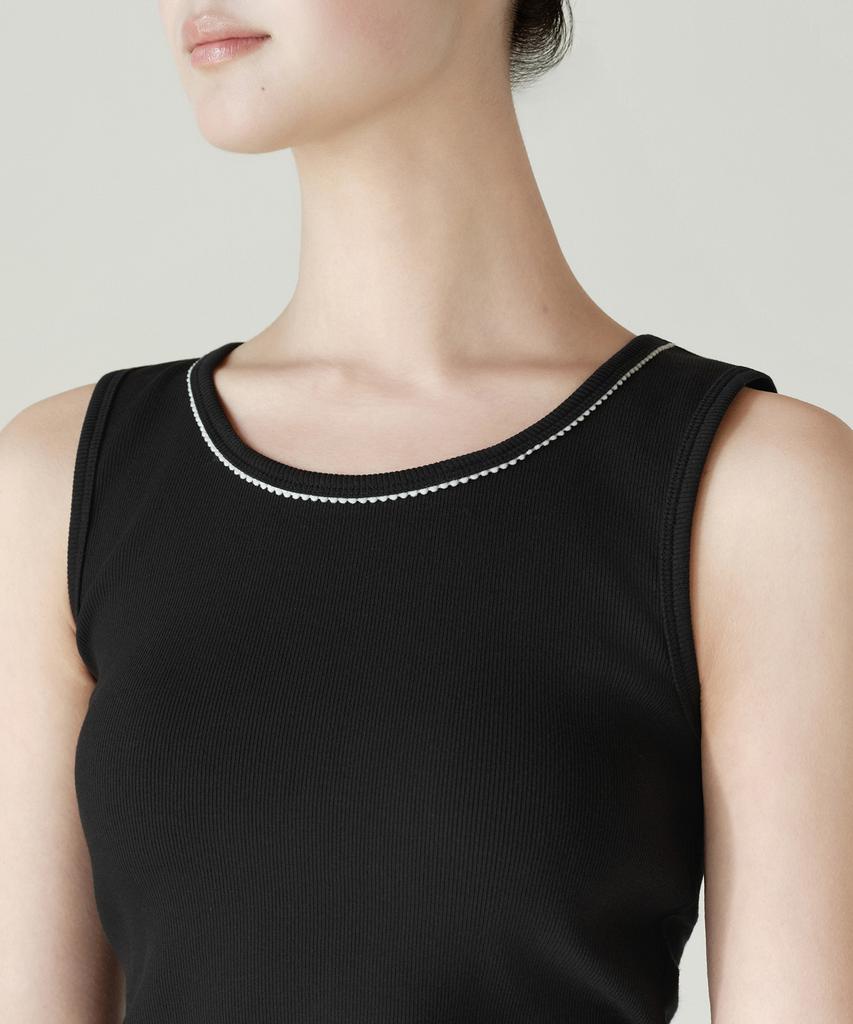 MUSINSA STANDARD WOMAN Women'S Lace Trim Tank Top [Black]