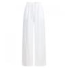 Shop   Women Ribbon Waistband Cool Draping Wide Pants White Pic Wpt 20649