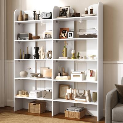 Bookshelf 160 Cm High, Standing Shelf with 5 Levels, Large Capacity, Open Shelf, Modern Bookshelf for Living Room, Study, Office and Home Office