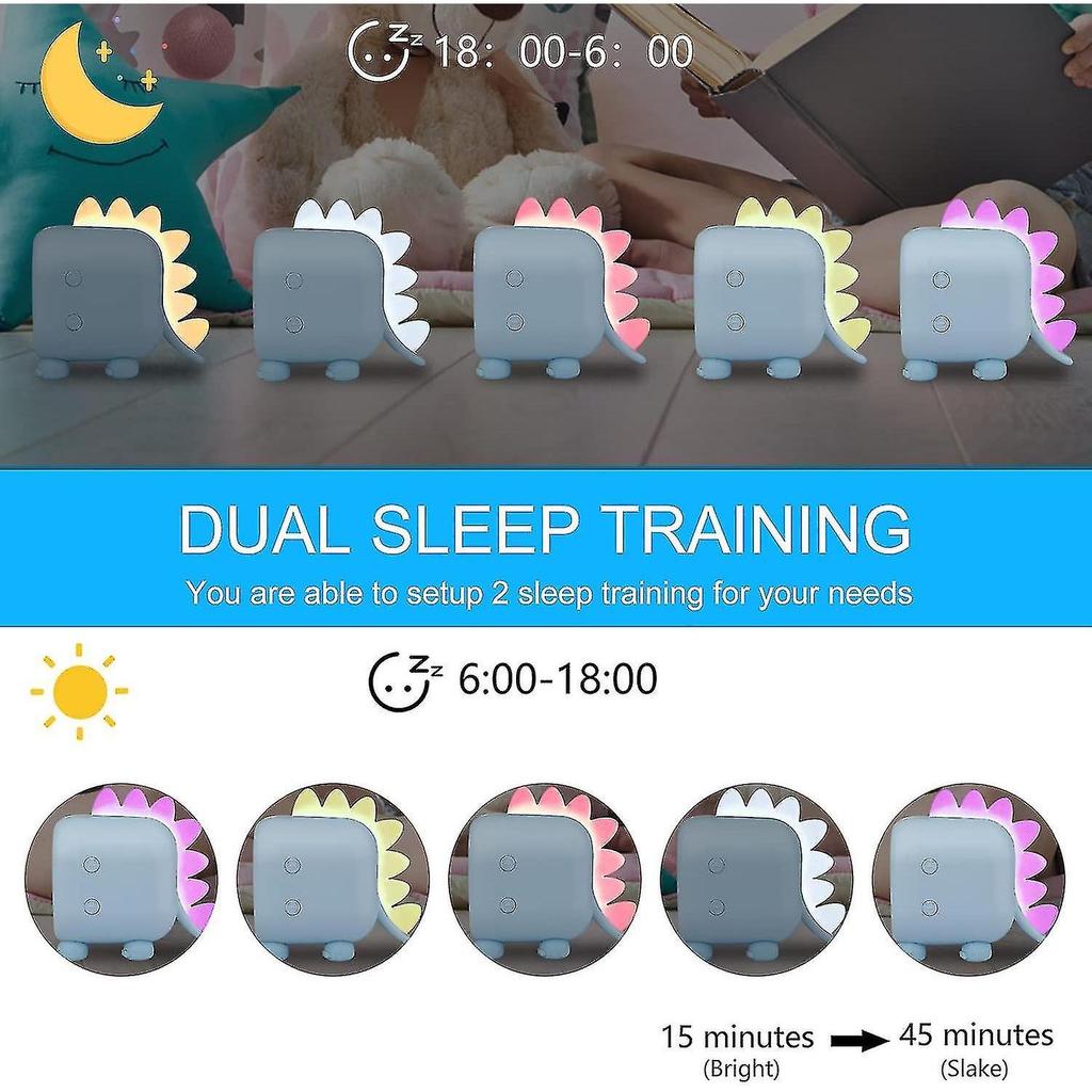 Children's Alarm Clock Digital, Dinosaur Alarm Clock With Night Light Snooze Timer Temperature Children Sleep Trainer, Alarm (1pc) - J